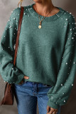 Pearl Round Neck Long Sleeved Sweater
