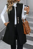 Solid Color Sleeveless Button Cardigan Suit Vest