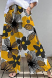 Printed Loose High Waisted Haren Casual Pants