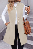 Solid Color Sleeveless Button Cardigan Suit Vest