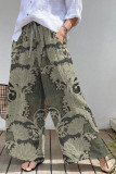 Printed Loose High Waisted Haren Casual Pants