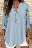Retro Ethnic Style V-neck Long Sleeved Shirt