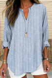 Retro Ethnic Style V-neck Long Sleeved Shirt