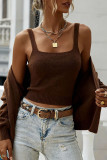 Sleeveless Vest Cardigan Long Sleeved Jacket Two-piece Set