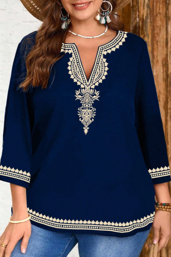 Vintage Ethnic Style Printed Long Sleeved Shirt