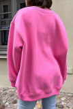 Solid Color Fleece Round Neck Pullover Hoodie