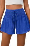 Solid Color High Elastic Waist Shorts