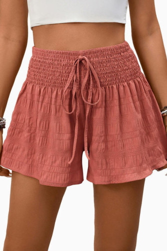 Solid Color High Elastic Waist Shorts