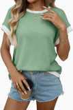 Round Neck Knitted Short Sleeved T-shirt