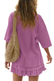 Round Neck Short Sleeved Skirt Two-piece Set
