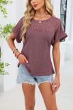 Round Neck Lace Loose Short Sleeved T-shirt