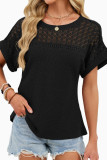 Round Neck Lace Loose Short Sleeved T-shirt