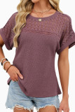 Round Neck Lace Loose Short Sleeved T-shirt