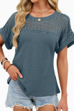 Round Neck Lace Loose Short Sleeved T-shirt