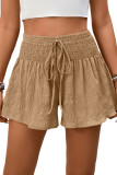 Solid Color High Elastic Waist Shorts