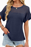 Round Neck Lace Loose Short Sleeved T-shirt