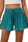 Solid Color High Elastic Waist Shorts