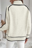 Solid Color High Neck Long Sleeved Knitted Sweater