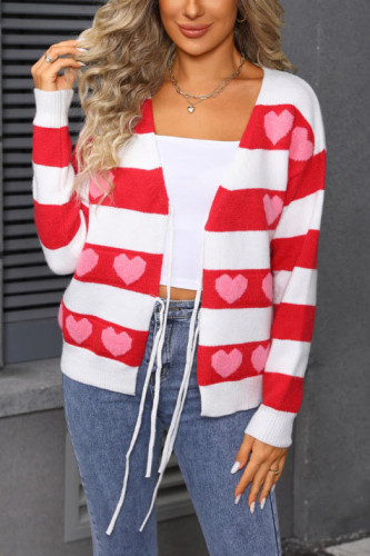 Love Printed Long Sleeved Cardigan Sweater