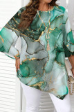 Marble Printed Large Size Long Sleeved Shirt