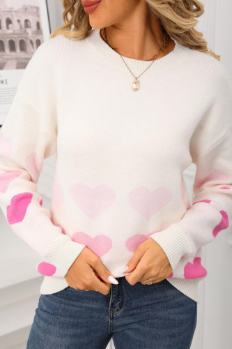 Valentine's Day Long Sleeved Round Neck Knitted Sweater