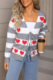 Love Printed Long Sleeved Cardigan Sweater