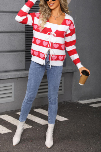 Love Printed Long Sleeved Cardigan Sweater