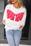 Valentine's Day Bow Long Sleeved Printed Sweater