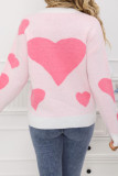 Love Printed Jacquard Contrasting Knitted Sweater