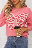 Valentine's Day Bow Long Sleeved Printed Sweater