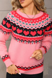 Valentine's Day Love Printed Round Neck Sweater