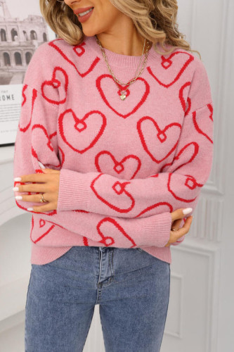 Valentine's Day Knitted Round Neck Sweater