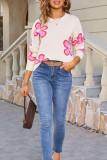 Valentine's Day Flower Printed Knitted Sweater