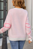 Valentine's Day Bow Printed Long Sleeve Sweater