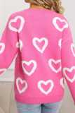 Valentine's Day Round Neck Long Sleeved Loose Sweater