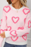 Valentine's Day Round Neck Long Sleeved Loose Sweater