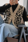 V-neck Button Loose Sleeveless Vest Sweater