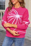 Valentine's Day Bow Printed Long Sleeve Sweater