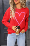 Valentine's Day Big Peach Heart Knitted Sweater