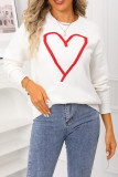 Valentine's Day Big Peach Heart Knitted Sweater