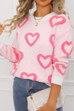 Valentine's Day Round Neck Long Sleeved Loose Sweater