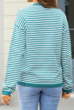 Striped Round Neck Long Sleeve Knitted Sweater