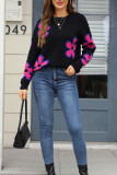 Valentine's Day Flower Printed Knitted Sweater