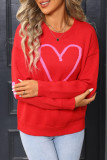 Valentine's Day Big Peach Heart Knitted Sweater