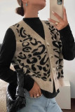 V-neck Button Loose Sleeveless Vest Sweater
