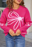 Valentine's Day Bow Printed Long Sleeve Sweater