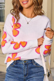 Valentine's Day Flower Printed Knitted Sweater