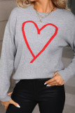 Valentine's Day Big Peach Heart Knitted Sweater
