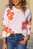 Valentine's Day Flower Printed Knitted Sweater