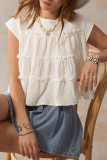 Solid Color Round Neck Short Sleeved Doll Shirt